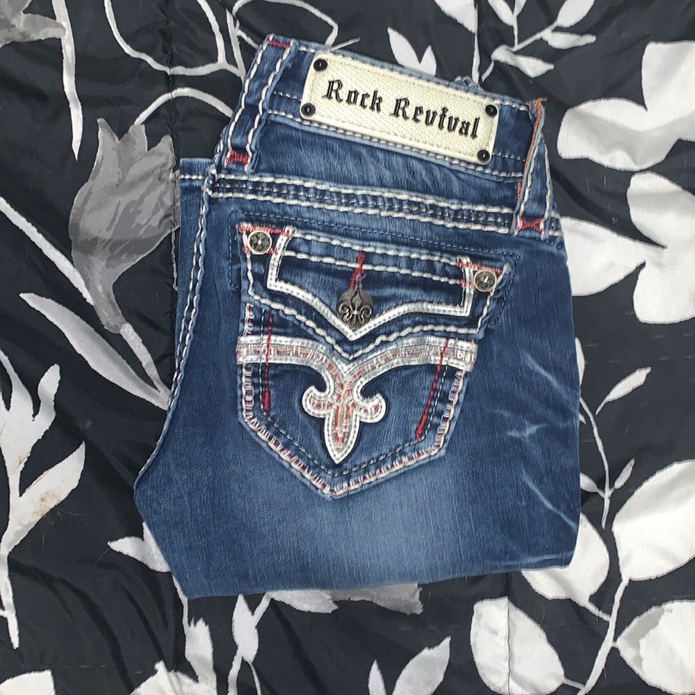 Faux Rock Revival Boot Cut Jeans